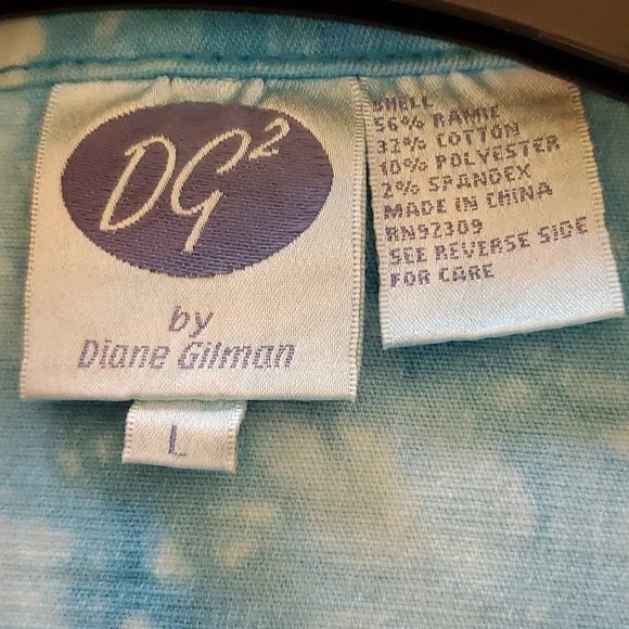 DG2 Diane Gilman Tie-dye Embellished Jean Jacket sz L - Picture 8 of 10
